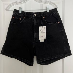 Zara Black Denim Shorts NWT
